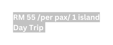 RM 55 per pax 1 island Day Trip
